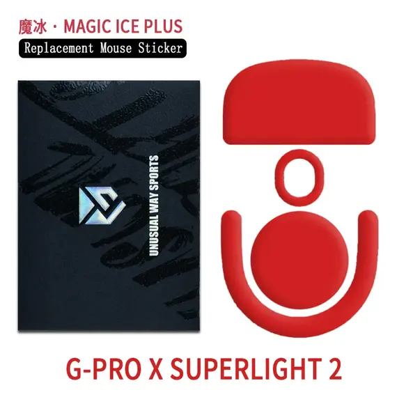 UnusualWaySports Mouse Skates Feet G Pro X Superlight 2 Cambered Surface PTFE Anti Collapse Magic Ice Black Silver Fox GPX2 GPW5