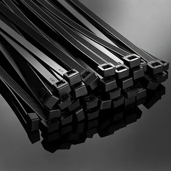 100pcs Black Cable Ties High Tensile Strength, Uv Resistant, Self-Locking For Home & Office Cord Management