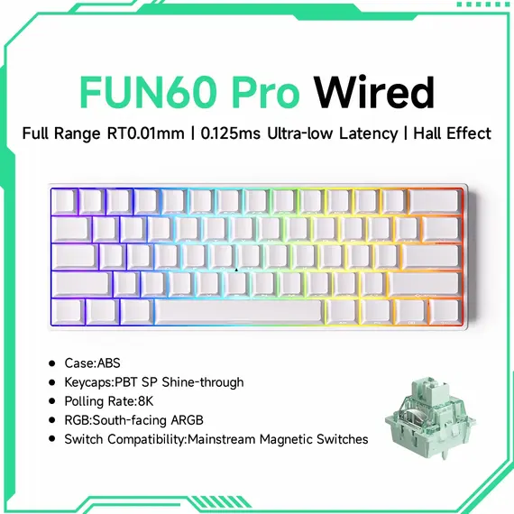 Akko MonsGeek FUN68 FUN60 PRO&MAX  HE Magnetic Keyboard 60% 65% Gaming Keyboards Rapid Trigger 8K Custom Keyboard Gamer Esports