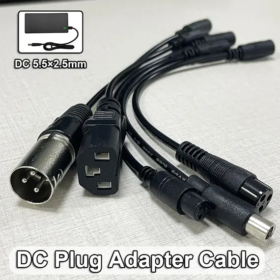 DC Plug Conversion Cable 5.5mm DC to XLR Aviation 8mm Connector Power Cable Adapter Universal Car Battery Charger Conversion