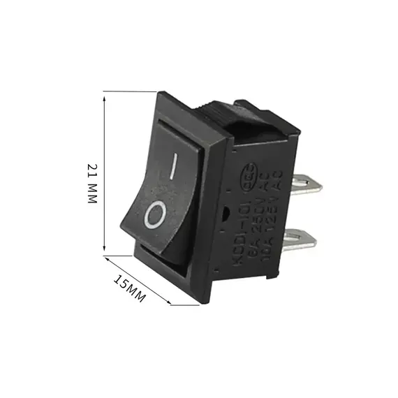 5/20/100Pcs KCD1 15*21mm 2Pin ON-OFF Boat-shape Switch 10*15mm Snap-in Rocker Switch KCD Switches