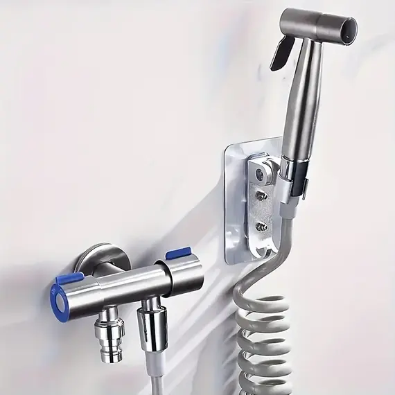1 Inlet and 2 Outlet Dual Control Handle Stainless Steel Angle Valve, Suitable for Low Floors below 5th Floor