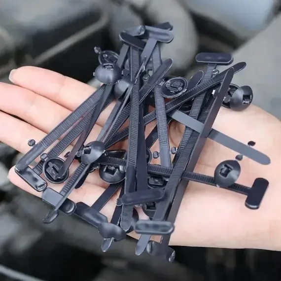 1000-100set Self-locking Universal Nylon Cable Tie Buckle Heavy Duty Zip Ties with Pin & Button Car Daily Repair Fastening Strap