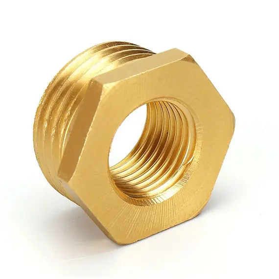 Brass Hex Bushing Reducer Pipe Fitting 1/8 1/4 3/8 1/2 3/4 Female to Male Thread Reducing Water Gas Adapter Coupler Connector