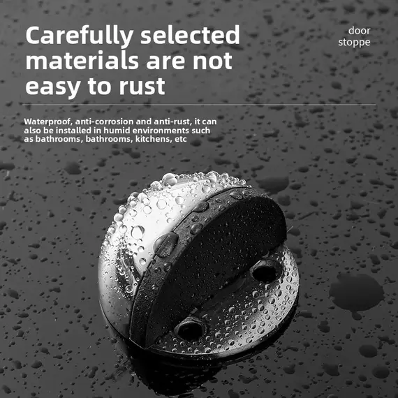 Stainless Steel Rubber Magnetic Door Stopper Punch-free Sticker Concealed Door Holder Floor-mounted Nail-free Doorstop