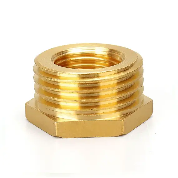 Brass Hex Bushing Reducer Pipe Fitting 1/8 1/4 3/8 1/2 3/4 Female to Male Thread Reducing Water Gas Adapter Coupler Connector