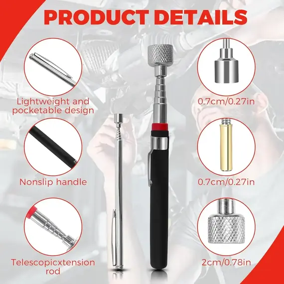 Flexible Magnetic Pickup Tool Metal Foldable Pick Up Tool Magnet Spring Grip Grabber Portable Hand Tools Multi-Purpose Use