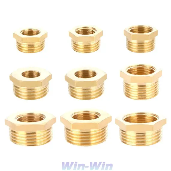Brass Hex Bushing Reducer Pipe Fitting 1/8 1/4 3/8 1/2 3/4 Female to Male Thread Reducing Water Gas Adapter Coupler Connector