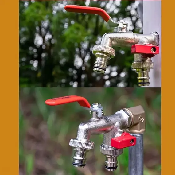 Garden Tools Brass Water Faucet 1/2" Outside & Inside Easy Turn On/Off Lever Handle Watering Supply Taps Ball Valve