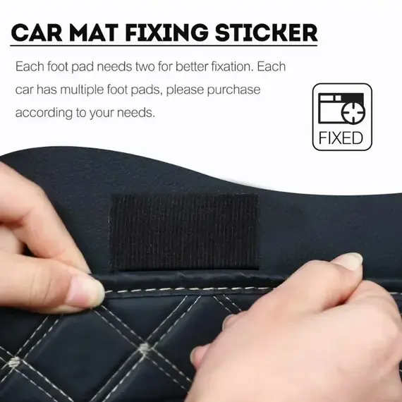 Car Floor Mat Fixed Patches Self Adhesive Hook and Loop Fastener Tape Double Sided Sewable Stickers for Car Carpet Dashboard DIY