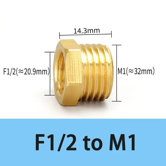 Brass Hex Bushing Reducer Pipe Fitting 1/8 1/4 3/8 1/2 3/4 Female to Male Thread Reducing Water Gas Adapter Coupler Connector