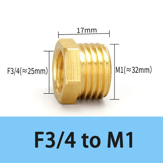 Brass Hex Bushing Reducer Pipe Fitting 1/8 1/4 3/8 1/2 3/4 Female to Male Thread Reducing Water Gas Adapter Coupler Connector