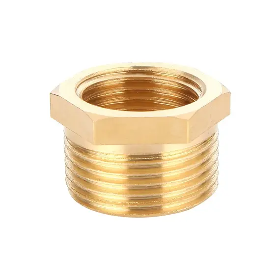 Brass Hex Bushing Reducer Pipe Fitting 1/8 1/4 3/8 1/2 3/4 Female to Male Thread Reducing Water Gas Adapter Coupler Connector