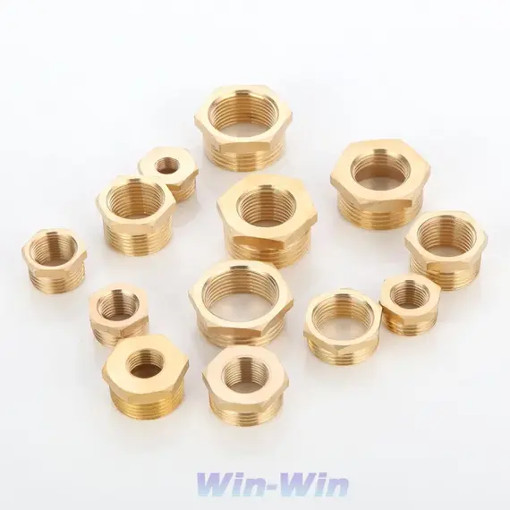Brass Hex Bushing Reducer Pipe Fitting 1/8 1/4 3/8 1/2 3/4 Female to Male Thread Reducing Water Gas Adapter Coupler Connector