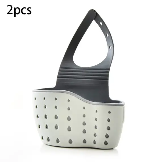 Sink Draining Hanging Basket Adjustable Kitchen Accessories Rubber Sink Bag Soap Sponge Shelf Faucet Holder for Bathroom 1PC