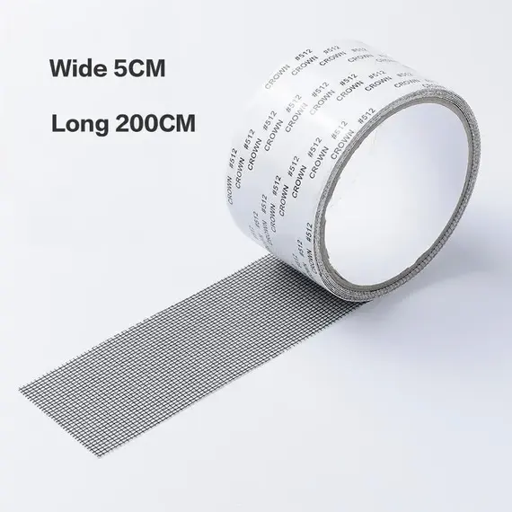 Strong Waterproof Self-Adhesive Window Screen Repair Mesh Tape for Covering Holes Tears Anti-Insect Mosquito Net Door Fix Patch