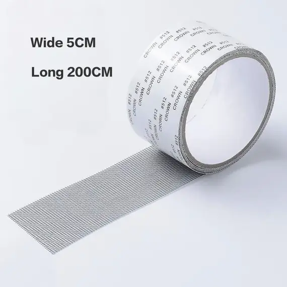 Strong Waterproof Self-Adhesive Window Screen Repair Mesh Tape for Covering Holes Tears Anti-Insect Mosquito Net Door Fix Patch