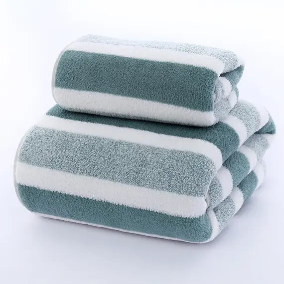 Striped Pattern Towel Set Soft Face Towel Bath Towel Quick Drying Absorbent Towels For Bathroom