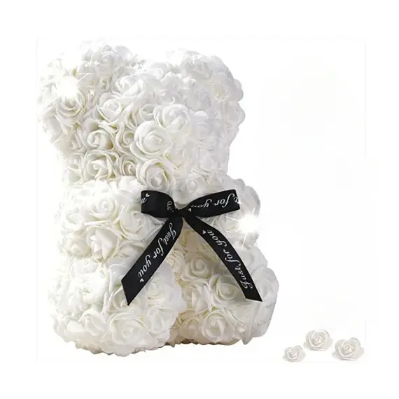 2026 Artificial Flower Eternal Rose Teddy Bear for 520 Mom Mother's Day Birthday Valentine's Day Anniversary Gifts & Decorations
