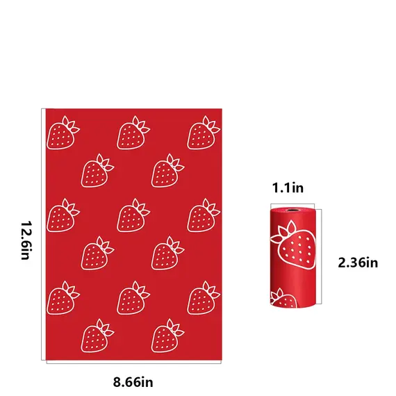 Photodegradable Dog Feces Bag with Strawberry Fragrance, Leak Proof Pet Feces Bag, Outdoor Small Garbage Bag