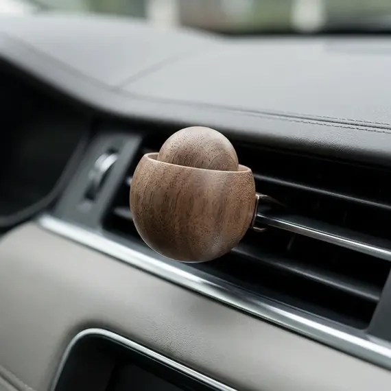 Car & Home Essential Oil Diffuser - Made of Wood Mini Cute Natural Fragrance Diffuser Suitable for Bedroom Living Room Bathroom