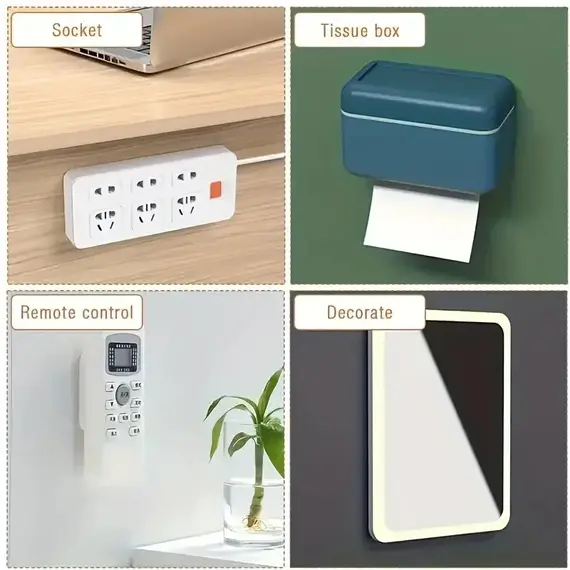 1/2/5/10PCS Self-Adhesive Desktop Socket Fixer Hanging Power Strip Cable Organizer Wall Holder Fixator Removable Wall-Mounted