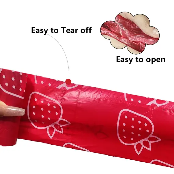 Photodegradable Dog Feces Bag with Strawberry Fragrance, Leak Proof Pet Feces Bag, Outdoor Small Garbage Bag