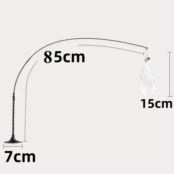 Suction Cup Cat Teasing Stick Cat Toy Interactive Feather Toy Cat Rod Steel Wire Suction Cup Feather Cat Toy Bell Cat Teasing Bi