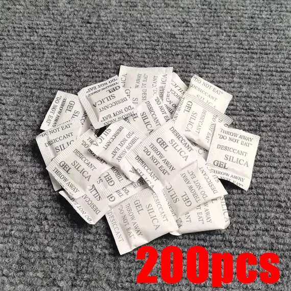 50-500 Packs Non-Toxic Silica Gel Desiccant Damp Moisture Dehumidifier For Kitchen Room Living Absorber Bag Clothes Food Storage
