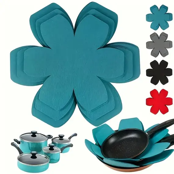 12Pcs Felt Pot Pan Protectors Anti Scratch Non-Stick Divider Pads Pan Bottom Heat Insulation Protect Kitchen Cookware Tools