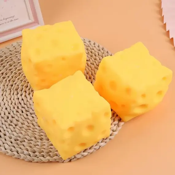 Giant Cheese Squishy Slow Rising Stress Relief Toy Super Soft Squeeze Fidget Toy for Adults Kids Anxiety Relief Boyfriend Gift