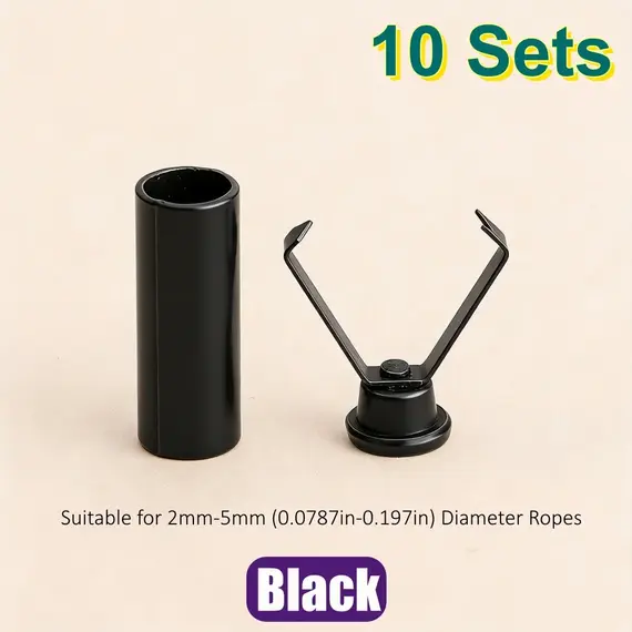 10 Sets Metal Cord End Locks Rope Ends Stopper Clips for Shoelaces Bags Garment  Lanyard DIY Crafts