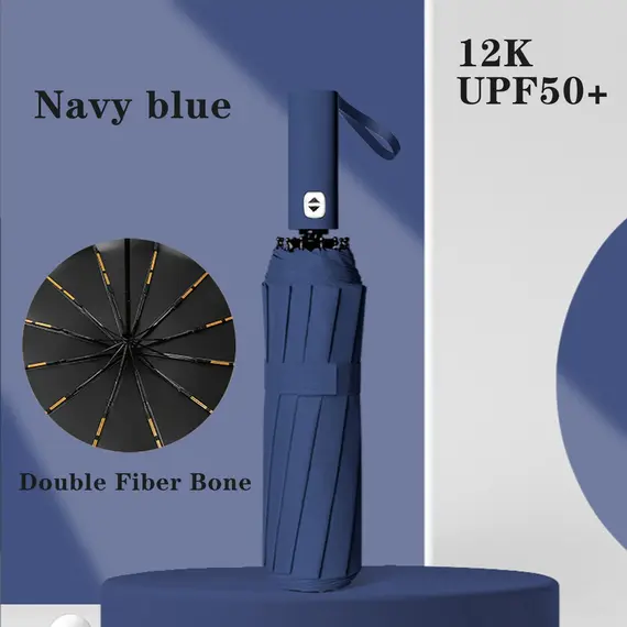 Travel Umbrella Compact Collapsible, Automatic, Strong and Portable, Wind Resistant, Folding Umbrella for sun, black umbrella