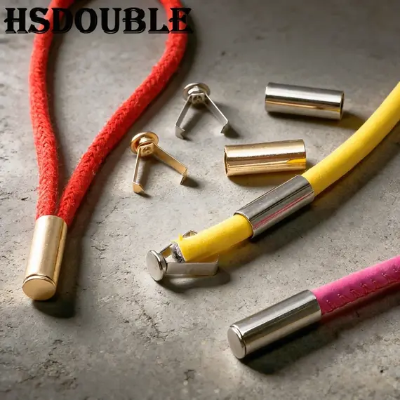 10 Sets Metal Cord End Locks Rope Ends Stopper Clips for Shoelaces Bags Garment  Lanyard DIY Crafts