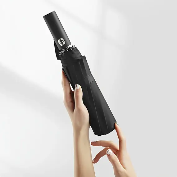 Travel Umbrella Compact Collapsible, Automatic, Strong and Portable, Wind Resistant, Folding Umbrella for sun, black umbrella