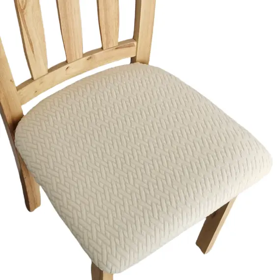 Thickened Chair Cover, Solid-Color Chair Seat Cushion Cover Suitable for All Seasons, Jacquard Elastic Chair Cushion Cover for D