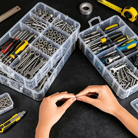 6-Layer/Set Transparent Tool Storage Box Multifunctional Storage Box for Household Screws Hardware Classification Accessories