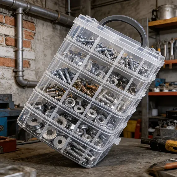 6-Layer/Set Transparent Tool Storage Box Multifunctional Storage Box for Household Screws Hardware Classification Accessories