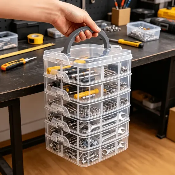 6-Layer/Set Transparent Tool Storage Box Multifunctional Storage Box for Household Screws Hardware Classification Accessories