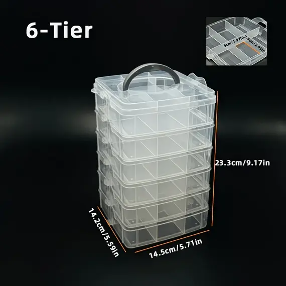 6-Layer/Set Transparent Tool Storage Box Multifunctional Storage Box for Household Screws Hardware Classification Accessories