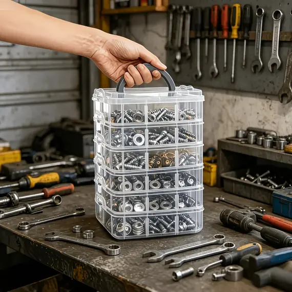 6-Layer/Set Transparent Tool Storage Box Multifunctional Storage Box for Household Screws Hardware Classification Accessories