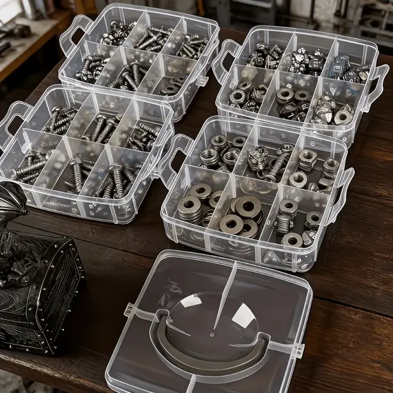 6-Layer/Set Transparent Tool Storage Box Multifunctional Storage Box for Household Screws Hardware Classification Accessories