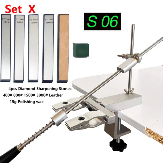 S09 New Design Professional Fixed Angle Apex Knife Sharpener Kitchen Knife tools Knife Sharpening System with diamond stones Set