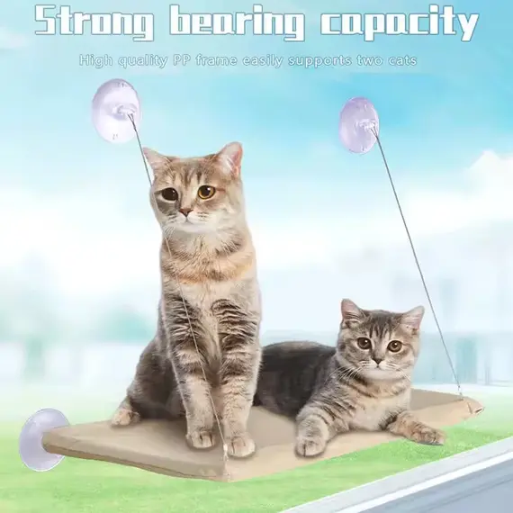 Winter Cat Window Hanging Hammock Bed Suction Cup Space Saving All Seasons Easy Install Pet Bed Cat Climbing Frame