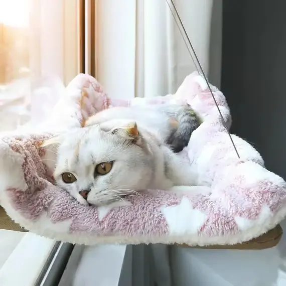 Winter Cat Window Hanging Hammock Bed Suction Cup Space Saving All Seasons Easy Install Pet Bed Cat Climbing Frame