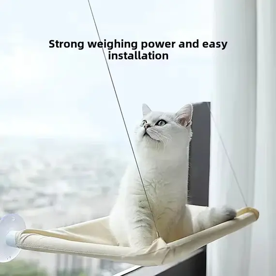Winter Cat Window Hanging Hammock Bed Suction Cup Space Saving All Seasons Easy Install Pet Bed Cat Climbing Frame
