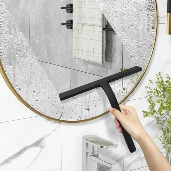 Bathroom Shower Squeegee Household Glass Wiper Window Mirror Silicone Scraper Shower Doors Hanging Squeegee Holder Cleaning Tool