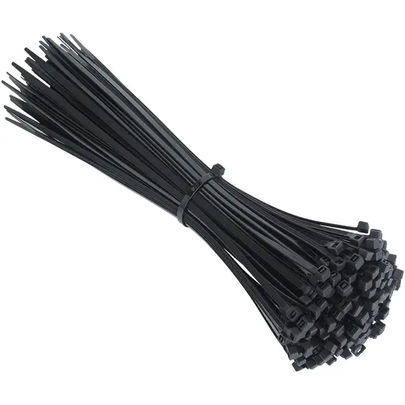 100 PCS Self-locking Plastic Nylon Tie 100 PCS Black Cable Tie Fastening Ring Cable Tie Zip Wraps Strap Nylon Cable Tie Set