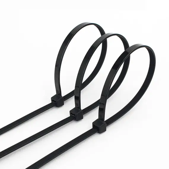 100 PCS Self-locking Plastic Nylon Tie 100 PCS Black Cable Tie Fastening Ring Cable Tie Zip Wraps Strap Nylon Cable Tie Set