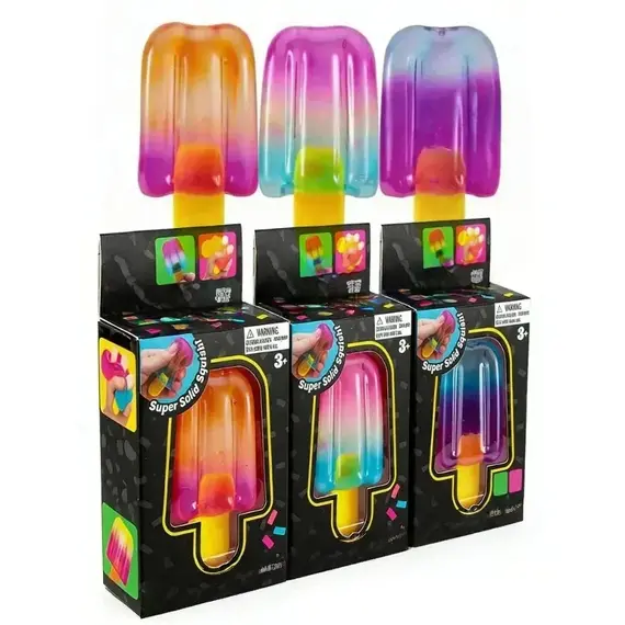 Popsicle Blind Box Cube Sensory Stress Relief Squishy Cube Anti-Anxiety Squeeze Object for Birthday Gift Toy
